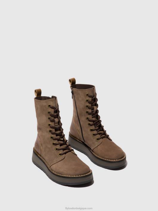 bottines à lacets rami043 Fly London femmes taupe/chameau 0FBB20