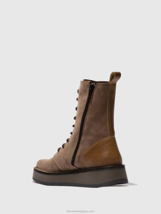 bottines à lacets rami043 Fly London femmes taupe/chameau 0FBB20
