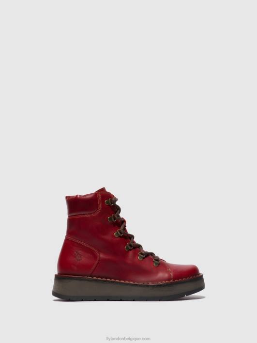 bottines à lacets roxy094 Fly London femmes rouge 0FBB90
