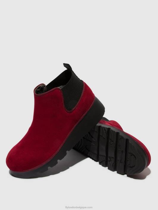 bottines élastiquées pada403 Fly London femmes rouge 0FBB111