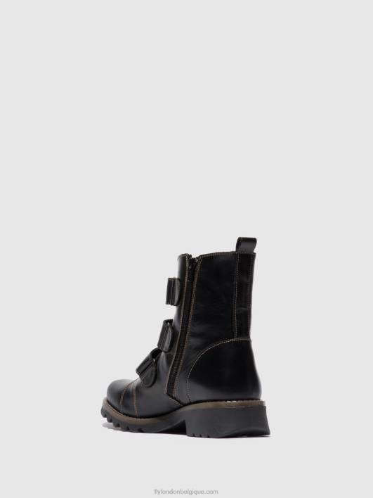 bottines à scratch rach790 Fly London femmes tapis noir 0FBB190