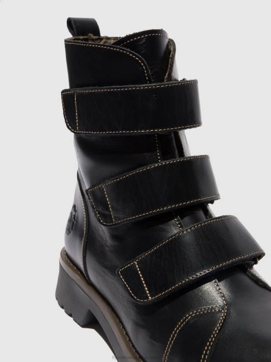 bottines à scratch rach790 Fly London femmes tapis noir 0FBB190