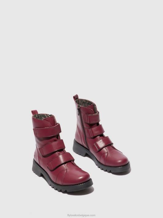 bottines à scratch rach790 Fly London femmes vin en cuir (noir) 0FBB191