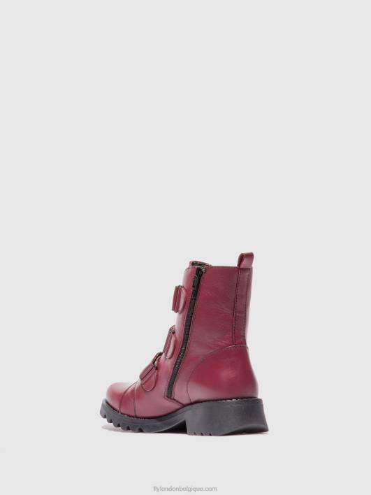 bottines à scratch rach790 Fly London femmes vin en cuir (noir) 0FBB191