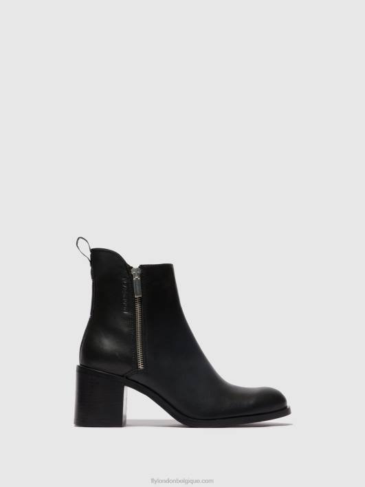 bottines zippées ader912 Fly London femmes noir 0FBB78
