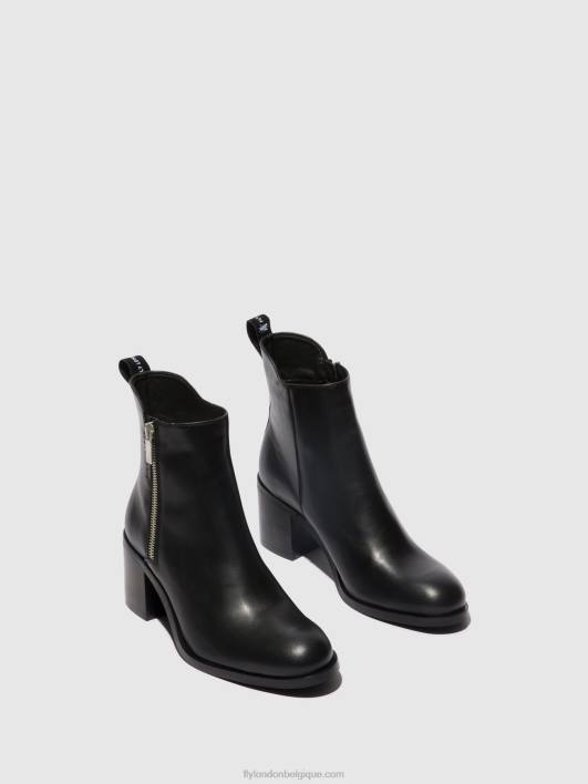 bottines zippées ader912 Fly London femmes noir 0FBB78