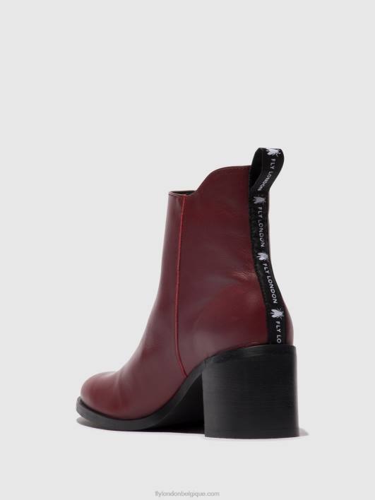 bottines zippées ader912 Fly London femmes vin 0FBB80