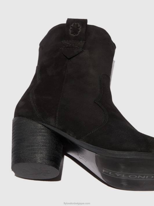 bottines zippées alba825 Fly London femmes daim noir 0FBB188