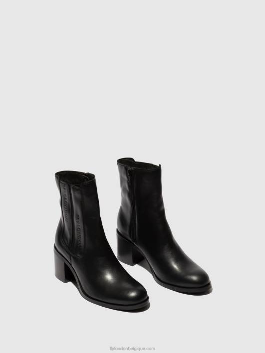bottines zippées amel913 Fly London femmes noir 0FBB70