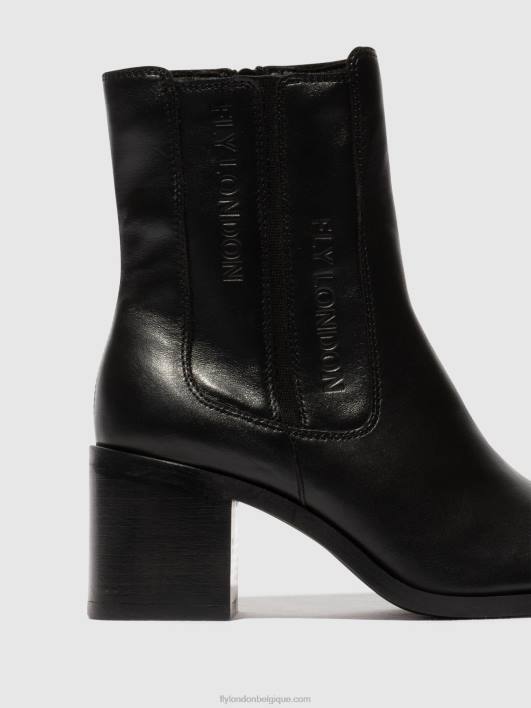 bottines zippées amel913 Fly London femmes noir 0FBB70