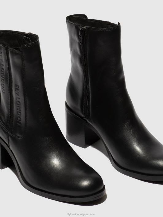 bottines zippées amel913 Fly London femmes noir 0FBB70