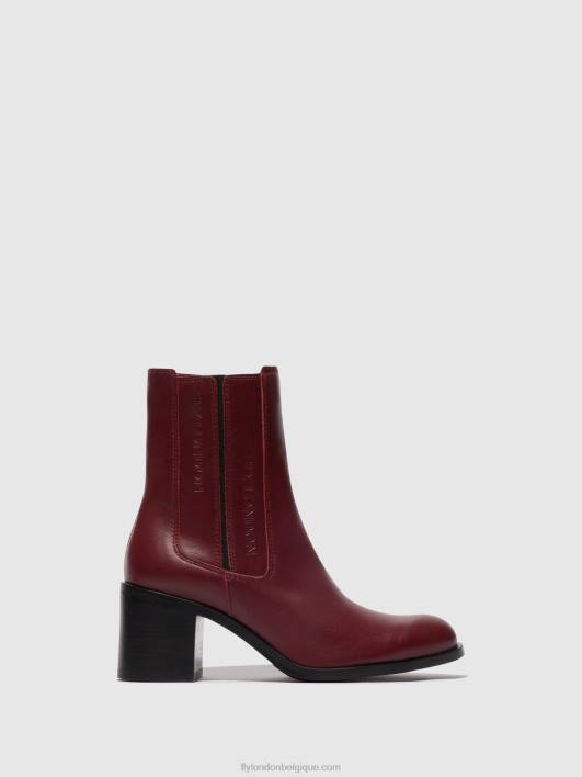 bottines zippées amel913 Fly London femmes vin 0FBB72