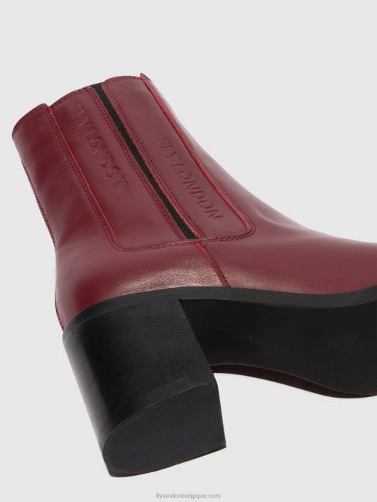 bottines zippées amel913 Fly London femmes vin 0FBB72