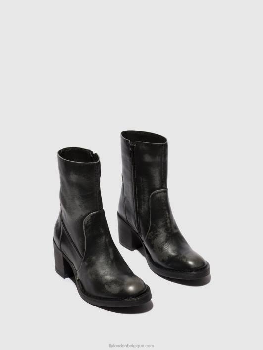 bottines zippées becy097 Fly London femmes anthracite 0FBB69