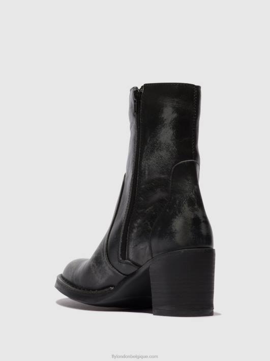 bottines zippées becy097 Fly London femmes anthracite 0FBB69