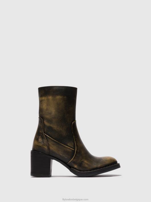 bottines zippées becy097 Fly London femmes olive 0FBB67