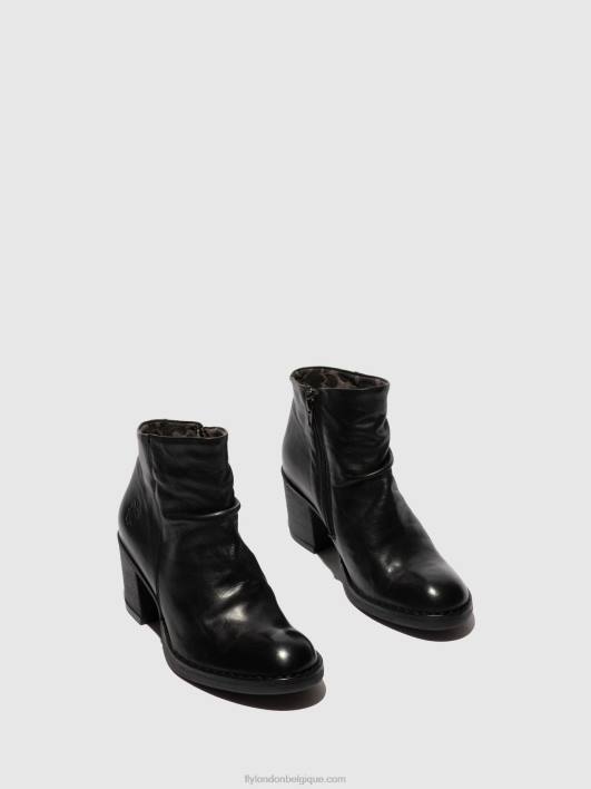 bottines zippées bell061 Fly London femmes Vérone noir 0FBB185