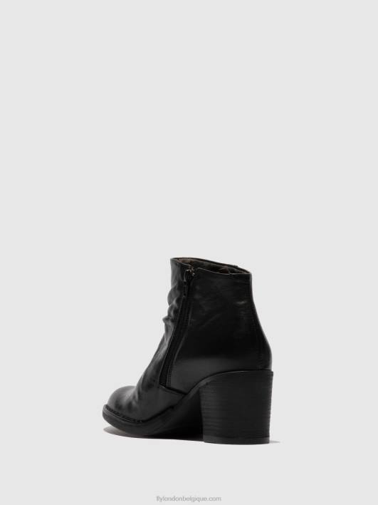 bottines zippées bell061 Fly London femmes Vérone noir 0FBB185