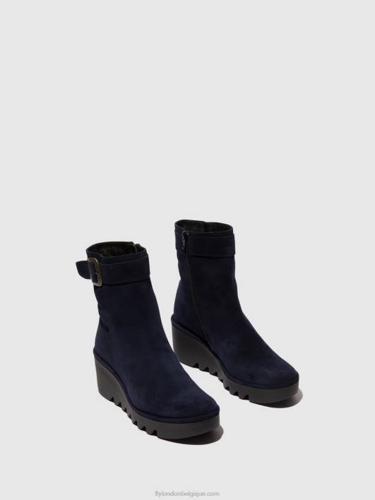 bottines zippées bepp396 Fly London femmes marine 0FBB65