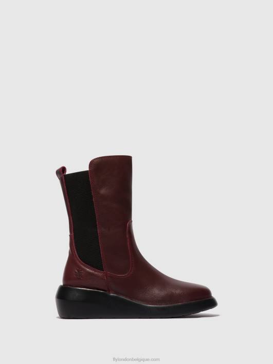 bottines zippées brin516 Fly London femmes Bordeaux 0FBB64