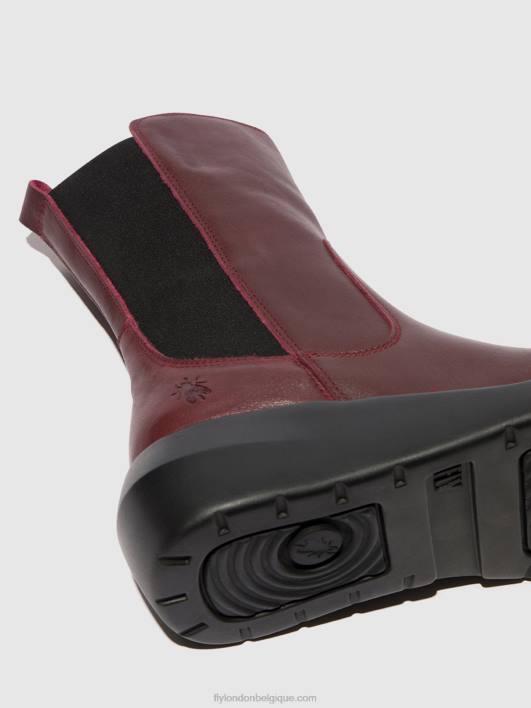 bottines zippées brin516 Fly London femmes Bordeaux 0FBB64