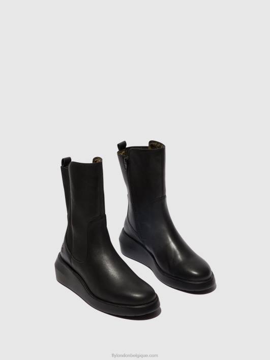 bottines zippées brin516 Fly London femmes noir 0FBB63