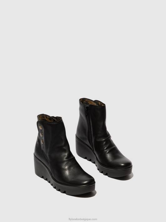 bottines zippées brom344 Fly London femmes noir 0FBB66