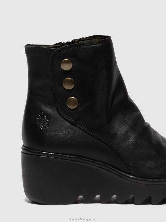 bottines zippées brom344 Fly London femmes noir 0FBB66