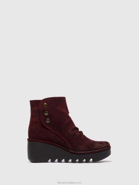 bottines zippées brom344 Fly London femmes vin oléagineux 0FBB181