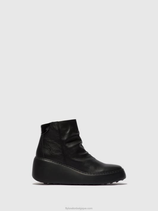 bottines zippées dabe461 Fly London femmes noir (semelle noire) 0FBB58