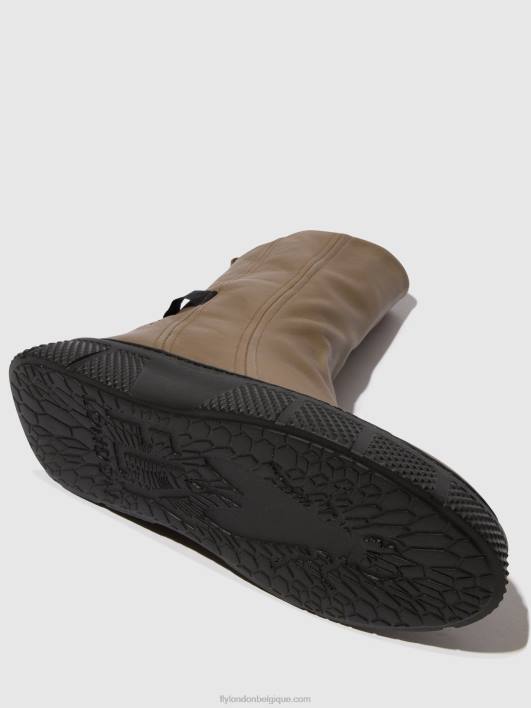 bottines zippées esen485 Fly London femmes taupe (semelle noire) 0FBB60