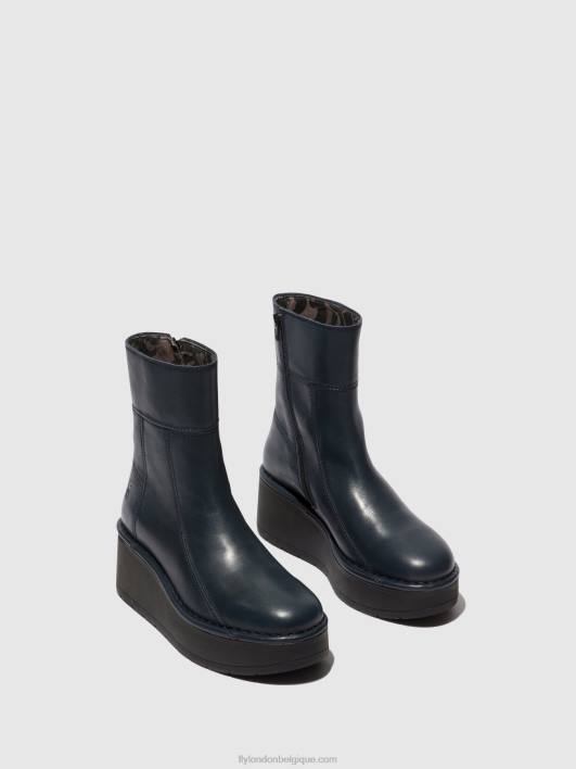 bottines zippées hann248 Fly London femmes marine 0FBB56