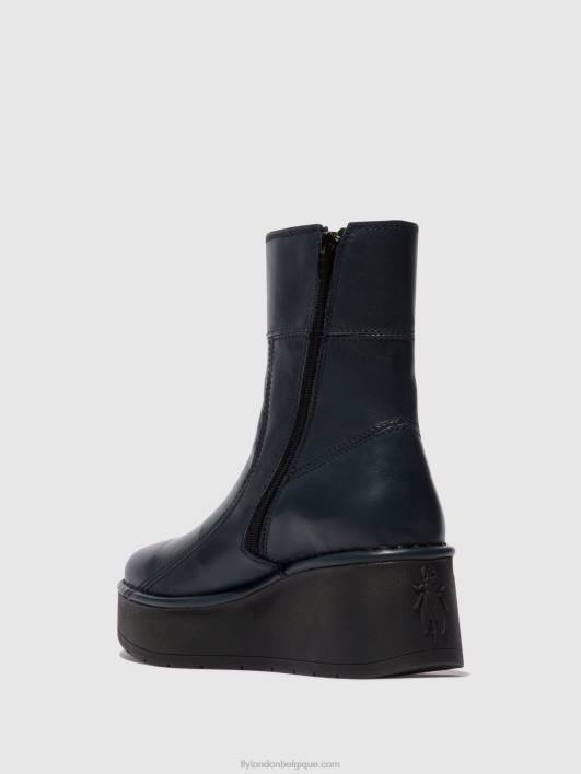 bottines zippées hann248 Fly London femmes marine 0FBB56