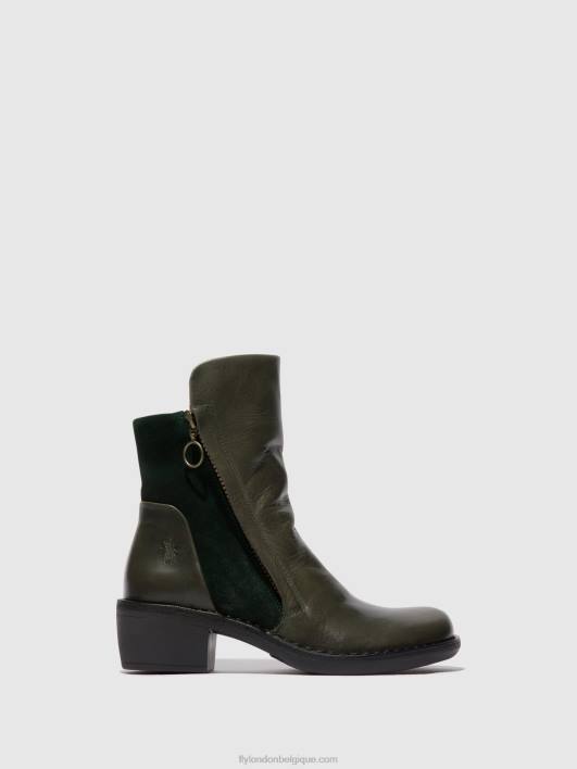 bottines zippées mely074 Fly London femmes diesel/forêt verte 0FBB57