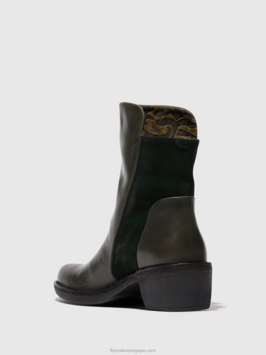 bottines zippées mely074 Fly London femmes diesel/forêt verte 0FBB57