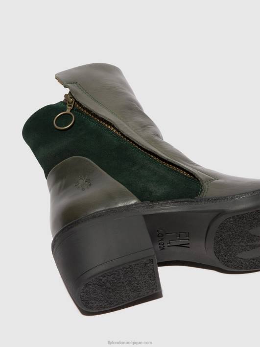 bottines zippées mely074 Fly London femmes diesel/forêt verte 0FBB57