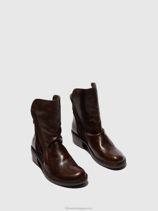 bottines zippées mely074 Fly London femmes tapis/suède huilé marron foncé/expresso 0FBB172