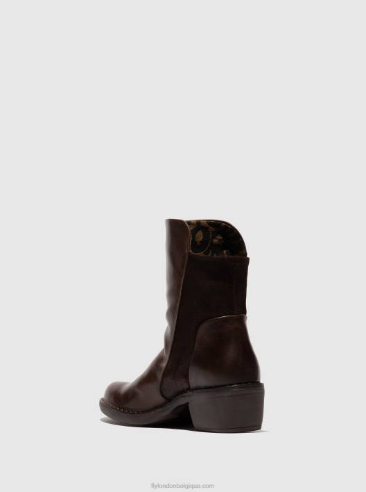 bottines zippées mely074 Fly London femmes tapis/suède huilé marron foncé/expresso 0FBB172
