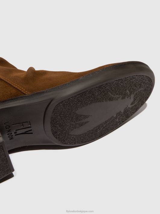 bottines zippées merk093 Fly London femmes chameau 0FBB55
