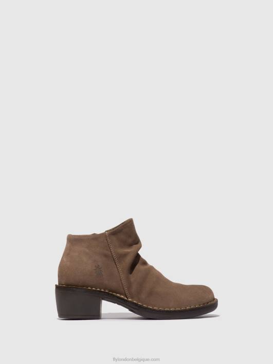 bottines zippées merk093 Fly London femmes taupe 0FBB53