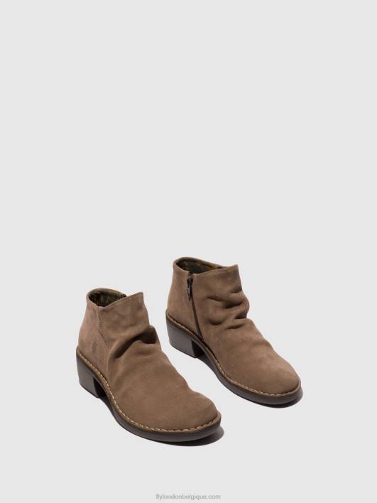 bottines zippées merk093 Fly London femmes taupe 0FBB53