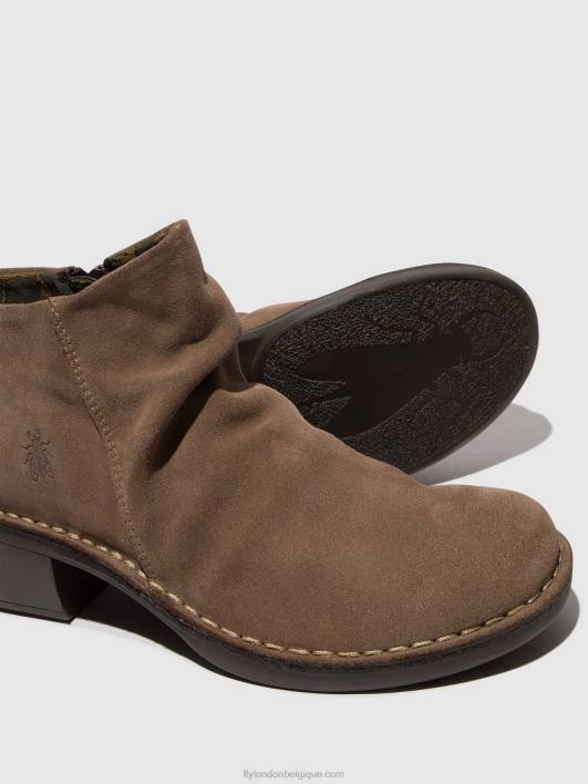 bottines zippées merk093 Fly London femmes taupe 0FBB53