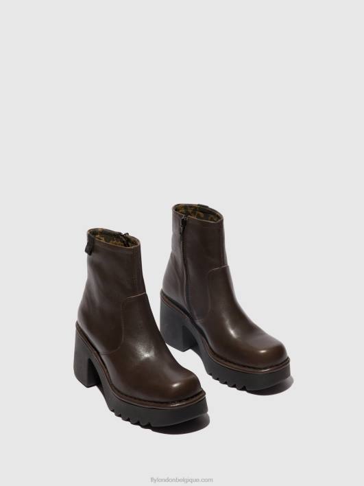 bottines zippées moge250 Fly London femmes dk.taupe 0FBB52