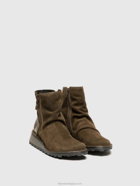 bottines zippées mon944 Fly London femmes boue/olive 0FBB12