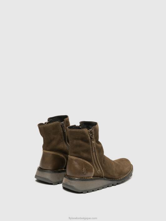 bottines zippées mon944 Fly London femmes boue/olive 0FBB12