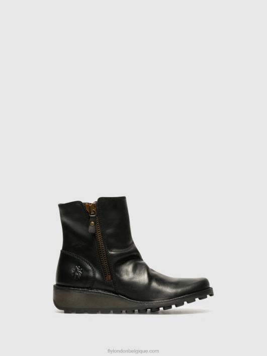 bottines zippées mon944 Fly London femmes noir 0FBB269