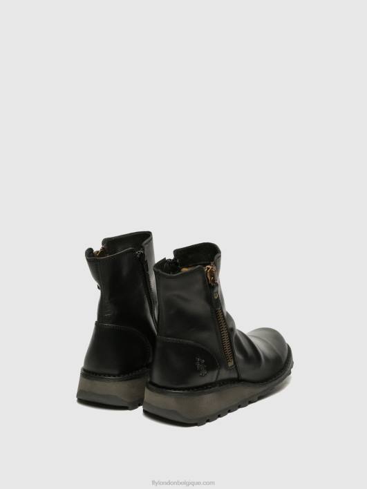 bottines zippées mon944 Fly London femmes noir 0FBB269