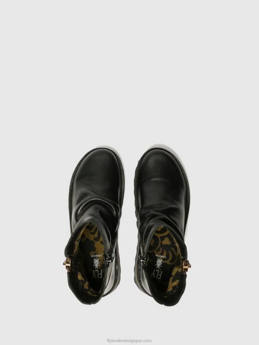 bottines zippées mon944 Fly London femmes noir 0FBB269
