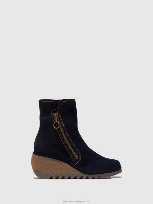 bottines zippées nela407 Fly London femmes marine 0FBB47