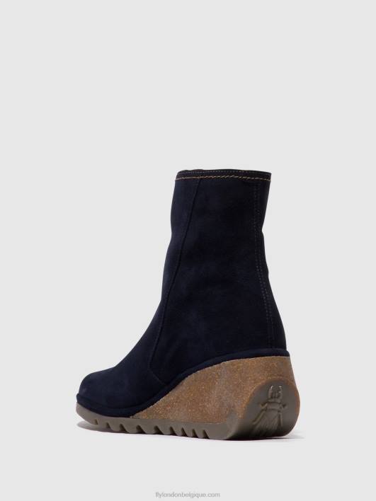 bottines zippées nela407 Fly London femmes marine 0FBB47